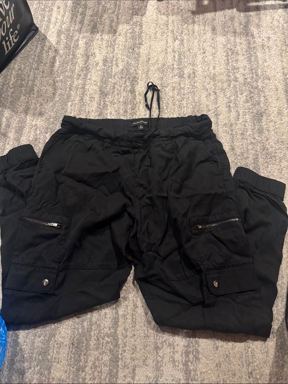 Banana Republic Women's Black Cargo Jogger Pants